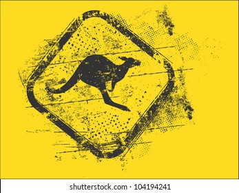 grunge kangaroo sign