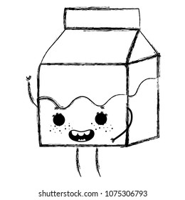 grunge kawaii happy box milk with arms and legs