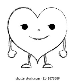 grunge kawaii rogue heart with arms and legs