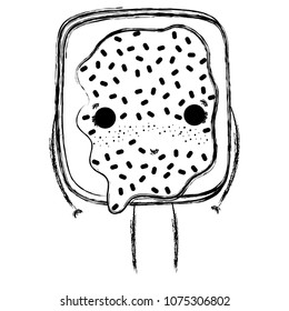 grunge kawaii shy slice bread with delicious cream