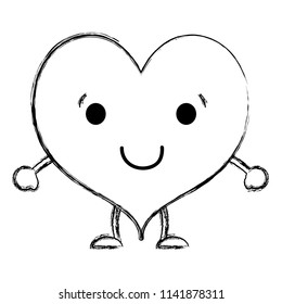 grunge kawaii tender heart with arms and legs