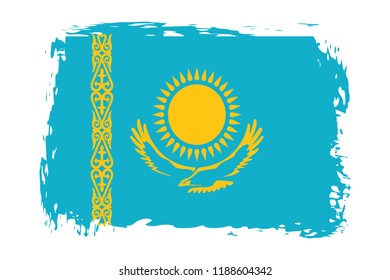 Grunge Kazakhstan flag.flag of Kazakhstan,banner vector illustration. Vector illustration eps10.