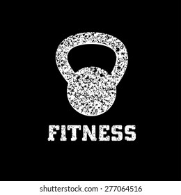 grunge kettle bell vector design template