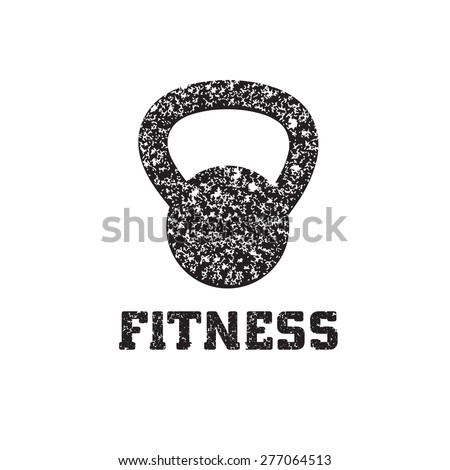 grunge kettle bell vector design template