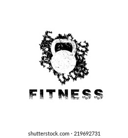grunge kettlebell vector design template