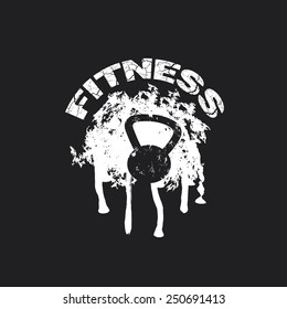 grunge kettlebell vector design template