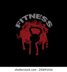grunge kettlebell vector design template