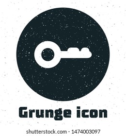 Grunge Key icon isolated on white background.  Vector Illustration
