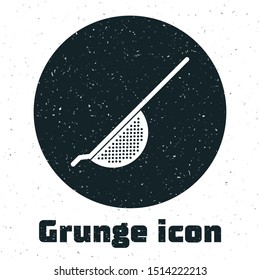 Grunge Kitchen colander icon isolated on white background. Cooking utensil. Cutlery sign. on white Vector Illustration