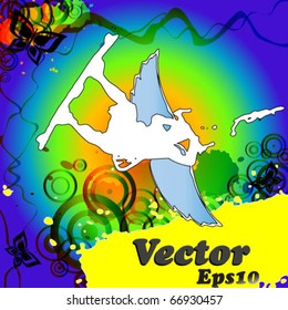 Grunge kite. vector illustration.