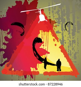 Grunge kite zone. vector illustration.