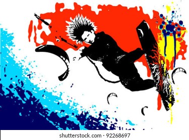 Grunge kite zone. vector illustration.