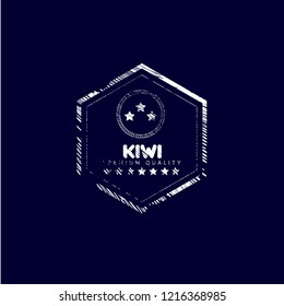 grunge Kiwi premium quality emblem, label, badge. premium quality package label. vintage stamp. designed for Kiwi product