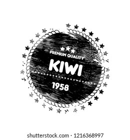 grunge Kiwi premium quality emblem, label, badge. premium quality package label. vintage stamp. designed for Kiwi product
