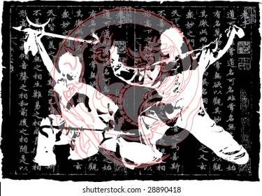 Grunge Kung Fu Illustration