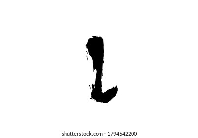 grunge L alphabet letter logo icon. Handwritten vintage design. Black and white colour for business and company