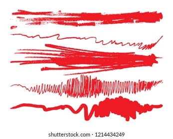Grunge label brush stroke backgrounds, paint or ink smudges vector for tags and stamps design. Painted label backgrounds patch. Interior colors guide book elements. Ink dabs, violet indigo splashes.