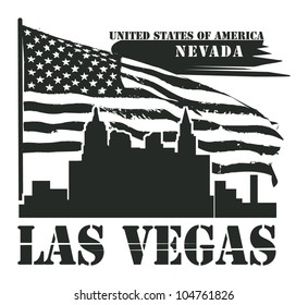 Grunge label with name of Nevada, Las Vegas, vector illustration