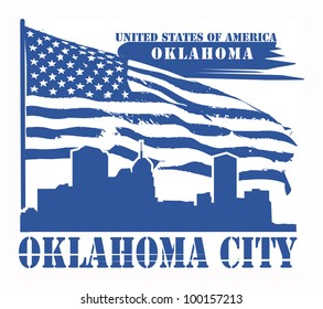 Grunge label with name of Oklahoma, Oklahoma City, vector illustration