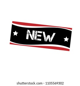 Grunge label with text new. designed for shop