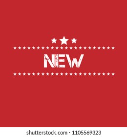 Grunge label with text new. designed for shop
