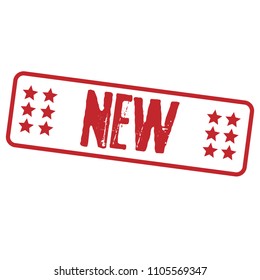 Grunge label with text new. designed for shop