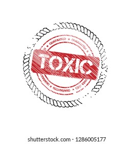 grunge label with toxic text inside. tag,sign,sticker.