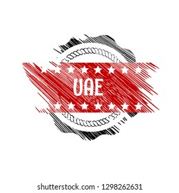 grunge label with UAE text inside. tag,sign,sticker.United Arab Emirates