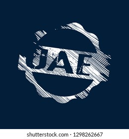 grunge label with UAE text inside. tag,sign,sticker.United Arab Emirates