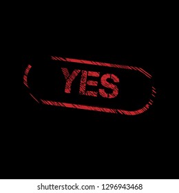 grunge label with yes text inside. tag,sign,sticker.