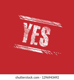 grunge label with yes text inside. tag,sign,sticker.
