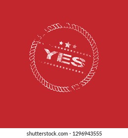 grunge label with yes text inside. tag,sign,sticker.