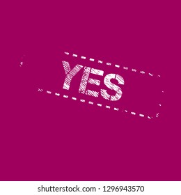 grunge label with yes text inside. tag,sign,sticker.