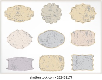 Grunge labels.Vintage badges.Grunge elements for your design.Vector Illustration. 