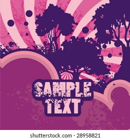 Grunge landscape background, vector illustration series.