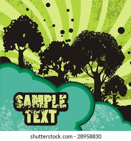 Grunge landscape background, vector illustration series.