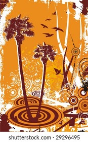 Grunge landscape background, vector illustration series.