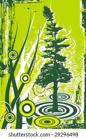 Grunge landscape background, vector illustration series.