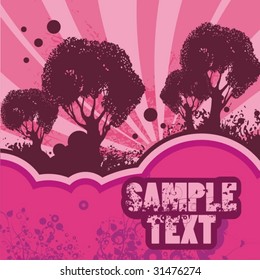 Grunge landscape background, vector illustration series.