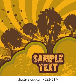 Grunge landscape background, vector illustration series.
