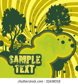 Fundo de paisagem Grunge, série de ilustração vetorial.