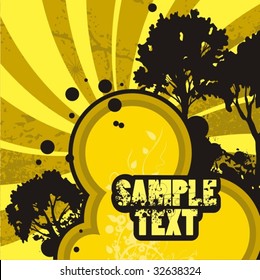 Grunge landscape background, vector illustration series.