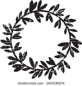 Grunge laurel wreath. Vector Distressed Texture. Blank Shapes. Vector Illustration. Wreaths isolated on white. EPS10.