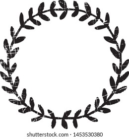 Grunge laurel wreath. Vector Distressed Texture. Blank Shapes. Vector Illustration. Wreaths isolated on white. EPS10.