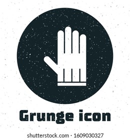 Grunge Leather glove icon isolated on white background.  Vector Illustration