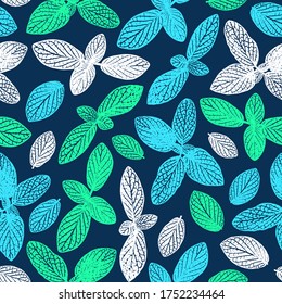 Grunge leaves pattern. Tropical foliage background. Tropic flora. Exotic leaf. Leaves fabric design. Houseplants. Fittonia plant.