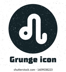 Grunge Leo zodiac sign icon isolated on white background. Astrological horoscope collection.  Vector Illustration