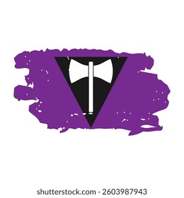 Grunge Lesbian Labrys Pride Flag. Symbol of LGBT community. Flag sexual identity. Vector template for banners, signs, logo design, etc