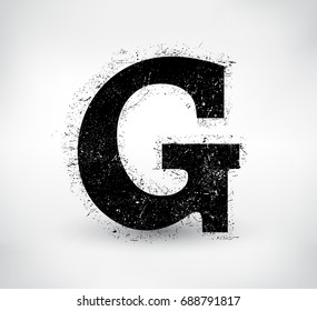 Grunge letter G.Vector distress alphabet font.