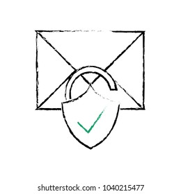 grunge letter message with padlock good security